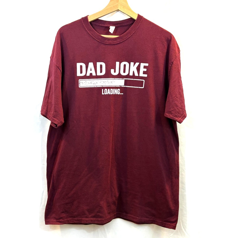 Men's 'Dad Joke' Burgundy & White, T-Shirt, Size XL